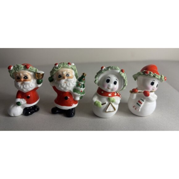 NAPCO Bone China Christmas Snowman Santa Vintage Spaghetti 1960’s Lot 4 - Picture 1 of 12
